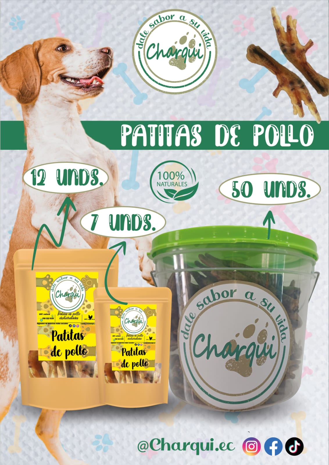 Patitas de pollo deliciosas y super crocantes, variedad de presentaciones 7, 12, 25, 50, 100 unidades.